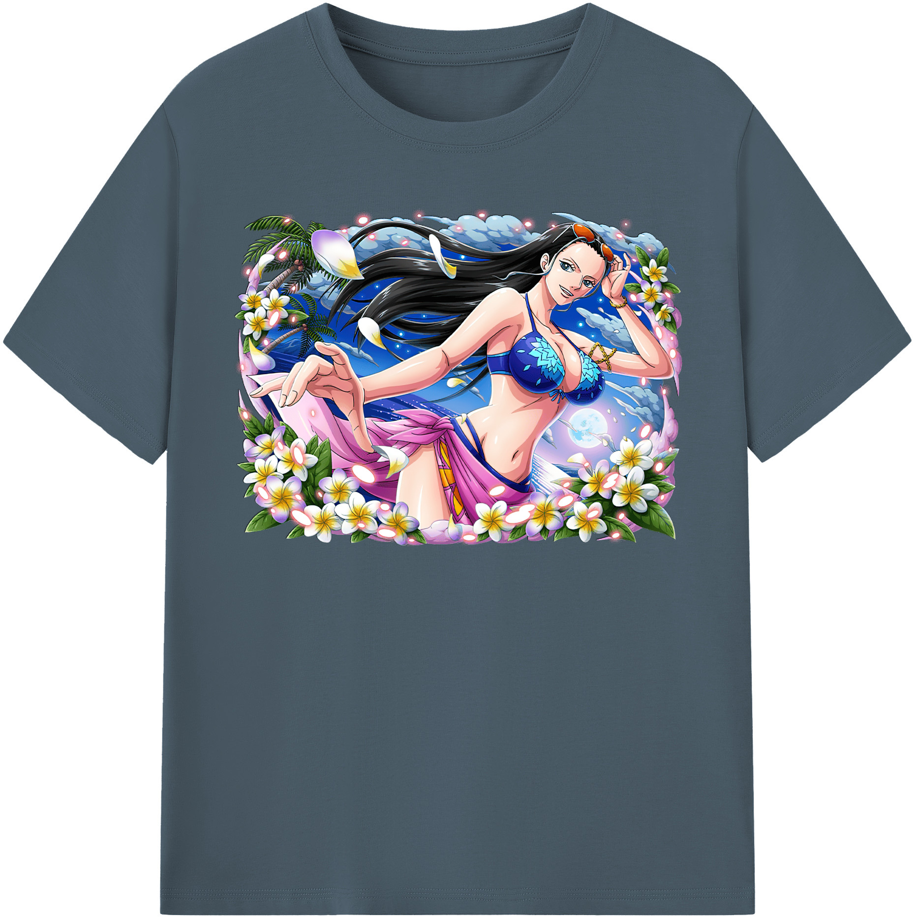ワンピース ニコ・ロビン ONE PIECE Nico Robin 綿100％半袖Tシャツ（フロントプリント）